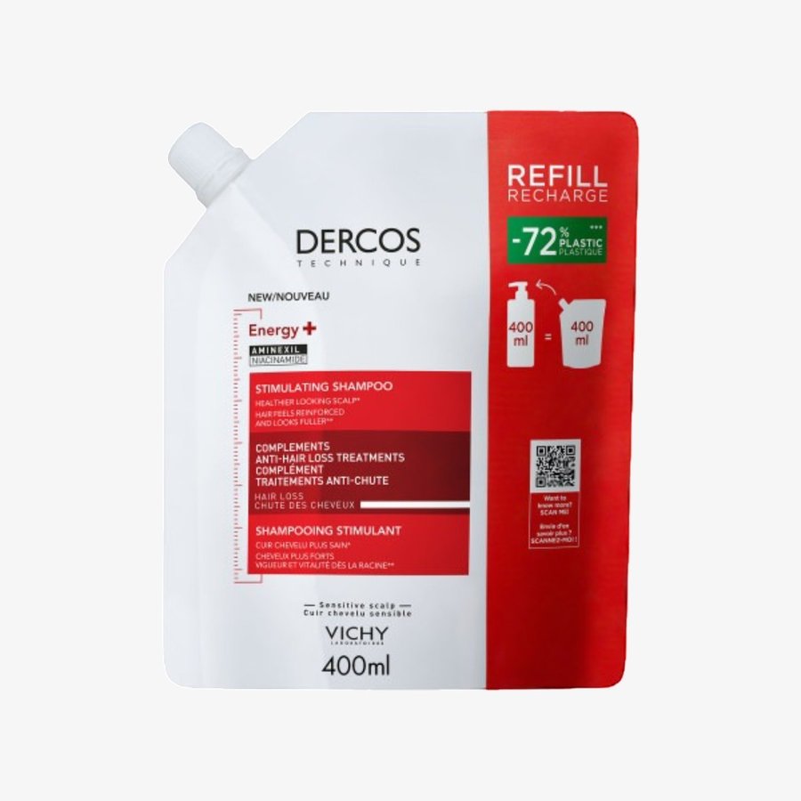 image1-nova-para-pharmacie-maroc-prix-livraison VICHY Dercos Shampooing Éco-Recharge Énergisant Anti-Chute 400ml Stimulant Croissance Cheveux – Image 1