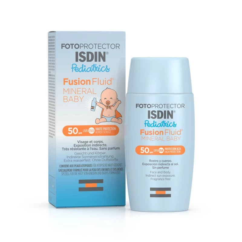 isdin-fotoprotecteur-fusion-fluide-minerale-bebe-pediatrie-spf-50-2 Isdin Fotoprotecteur Fusion Fluide Minérale Bébé Pédiatrie SPF 50+ – Image 1