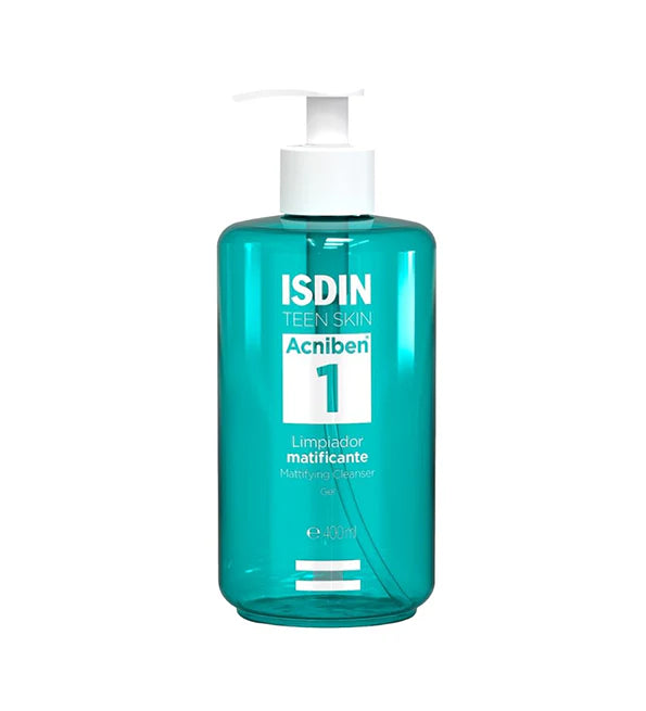 isdingel-1 ISDIN Acniben 1 Gel Nettoyant Matifiant 400ml Maroc – Image 1