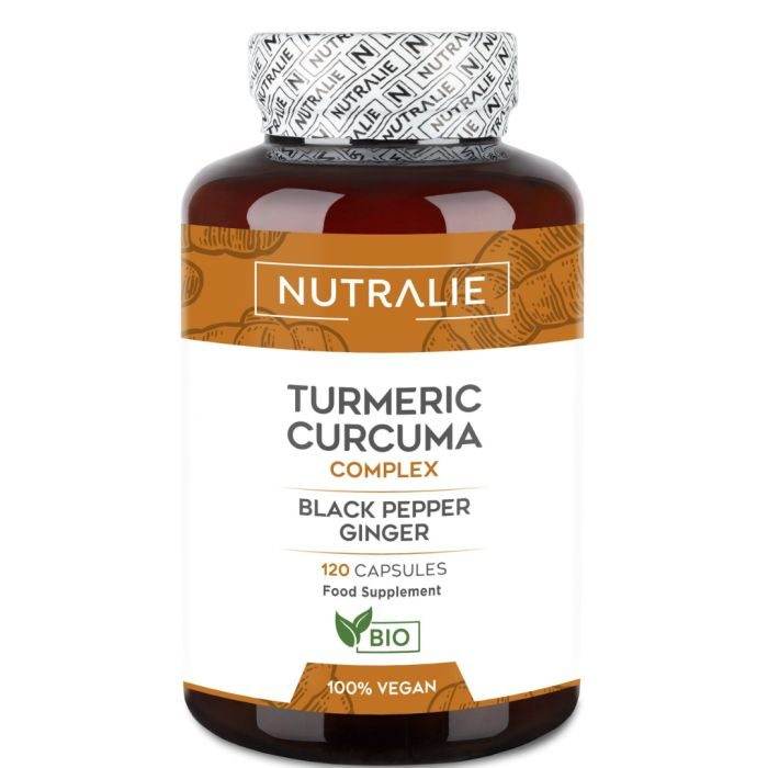 nutralie-turmeric-curcuma-complex-120-capsules NUTRALIE Complexe TURMERIC CURCUMA 120 Gélules – Image 1
