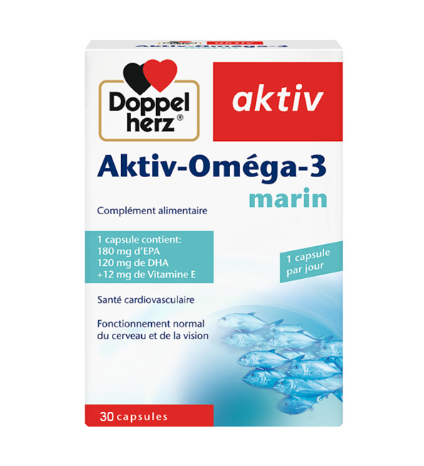 omegallklk Doppel Herz Aktiv Omega-3 Marin 30 Capsules – Image 1