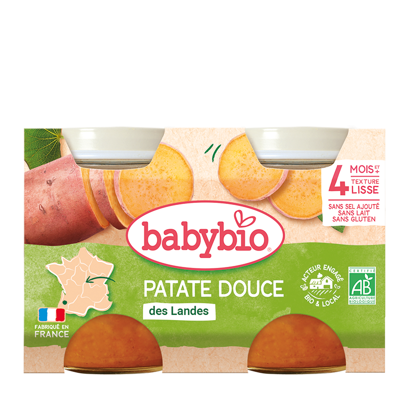 patate-douce-des-landes-nova-para-prix-maroc-livraison BABYBIO Pot Patate Douce Bio 2x130g Purée Bébé Dès 4 Mois Légumes Biologiques Sans Sel Ajouté – Image 1