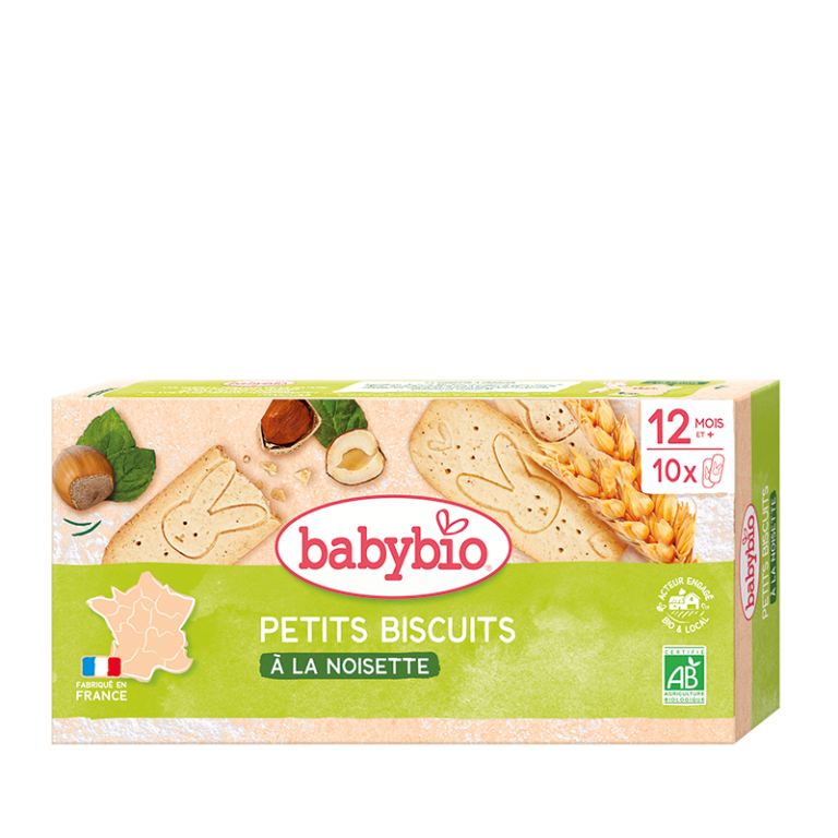 BABYBIO Petits Biscuits à la Noisette 160g Bio Biscuits Bébé Dès 10 Mois Alimentation Infantile
