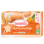 BABYBIO Petits Boudoirs à l'Huile Essentielle d'Orange Douce Bio 120g Biscuits Bébé Dès 10 Mois Dentition
