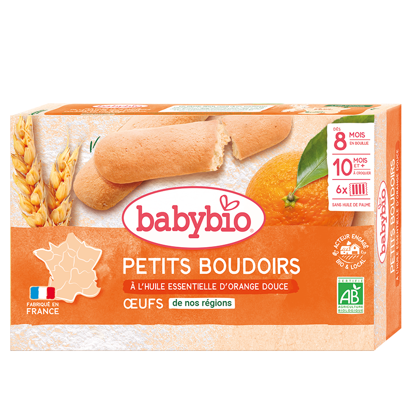 petits-boudoirs-a-l-huile-essentielle-d-orange-douce-nova-para-prix-maroc-livraison BABYBIO Petits Boudoirs à l'Huile Essentielle d'Orange Douce Bio 120g Biscuits Bébé Dès 10 Mois Dentition – Image 1