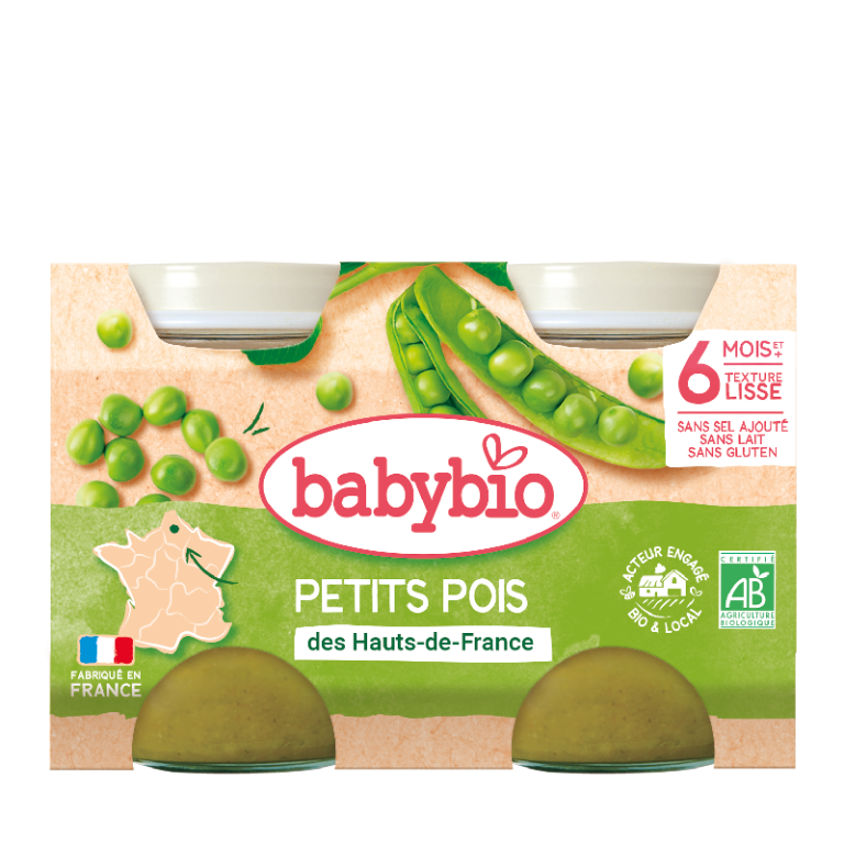 BABYBIO Pot Petits Pois 2x130g Bio Légumes Bébé Dès 6 Mois Alimentation Infantile - photo 2