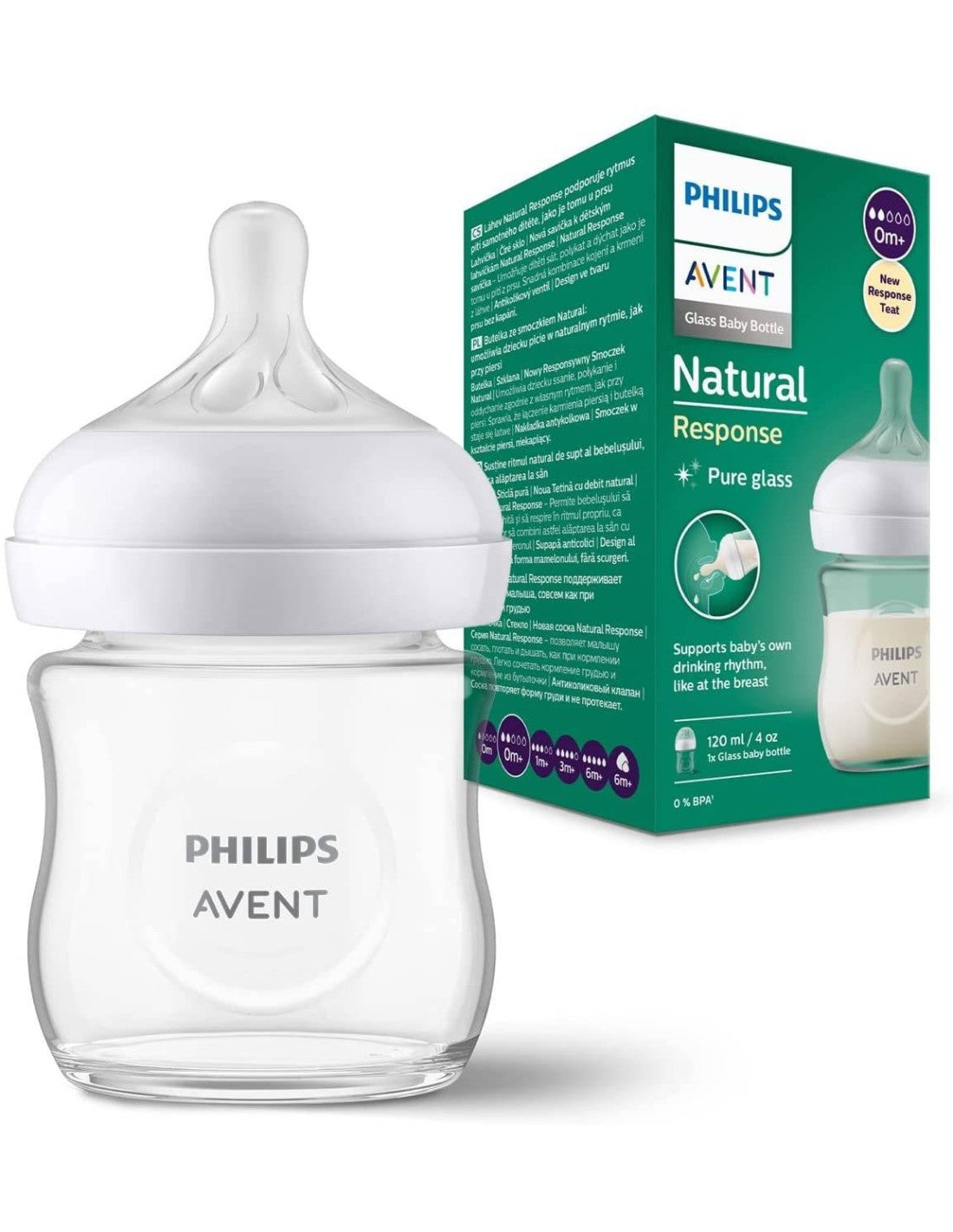 philips-avent-natural-biberon-natural-a-reponse-naturelle-verre-scy93001-nova-para-pharmacie-maroc-prix-livraison AVENT Biberon Verre Natural Response 125ml 0M+ – Image 1