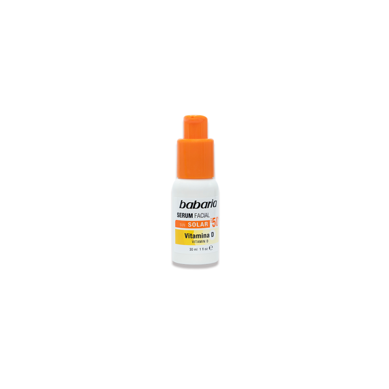 serum-solaire-visage-vitamin-d-spf-50-30ml-babaria1-nova-para-pharmacie-maroc-prix-livraison BABARIA Sérum Solaire Visage Vitamin D SPF 50+ 30ml Sérum Protection Solaire Anti-Âge – Image 1