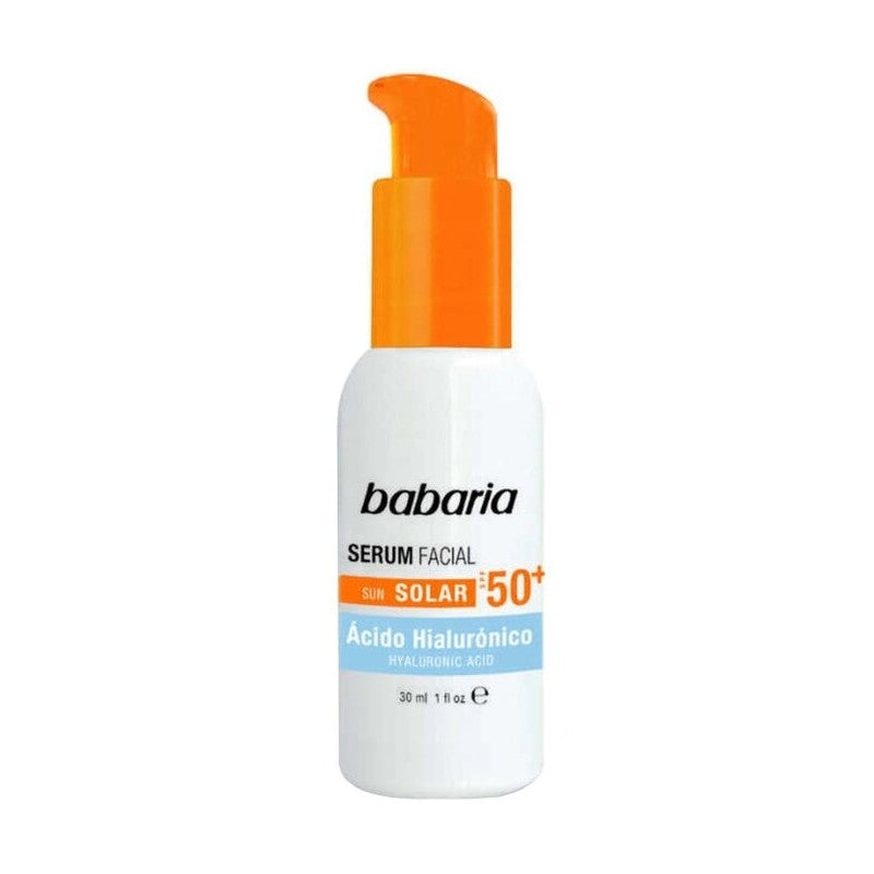 serum-visage-a-l-acid-hyaluronic-spf-50-babaria-nova-para-pharmacie-maroc-prix-livraison BABARIA Sérum Visage à l'Acide Hyaluronique SPF 50+ Sérum Anti-Âge Protection Solaire – Image 1
