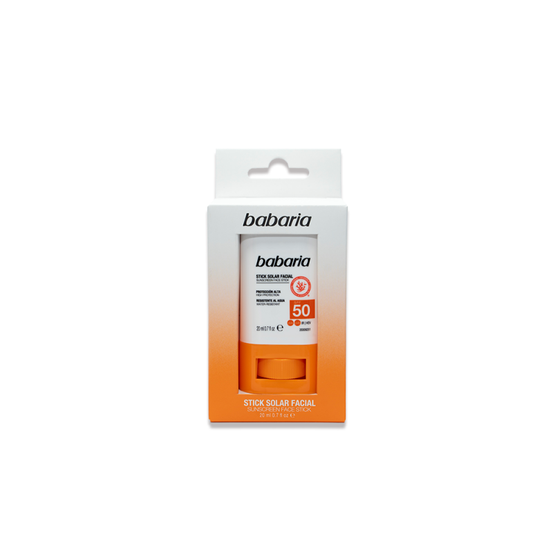 stick-solaire-pour-visage-spf50-babaria-20g-nova-para-pharmacie-maroc-prix-livraison BABARIA Stick Solaire Visage SPF50 20g Protection Solaire Très Haute Application Ciblée – Image 1