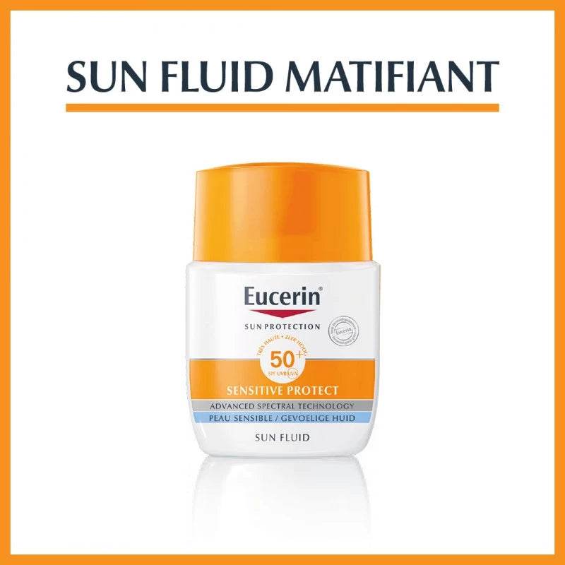 sun-fluid-matifiant-visage-50-parapharmacie-enligne-prix-maroc-1 Eucerin Sun PROTECTION Sensitive Protect Fluid Matifiant SPF50+ 50ml – Image 1