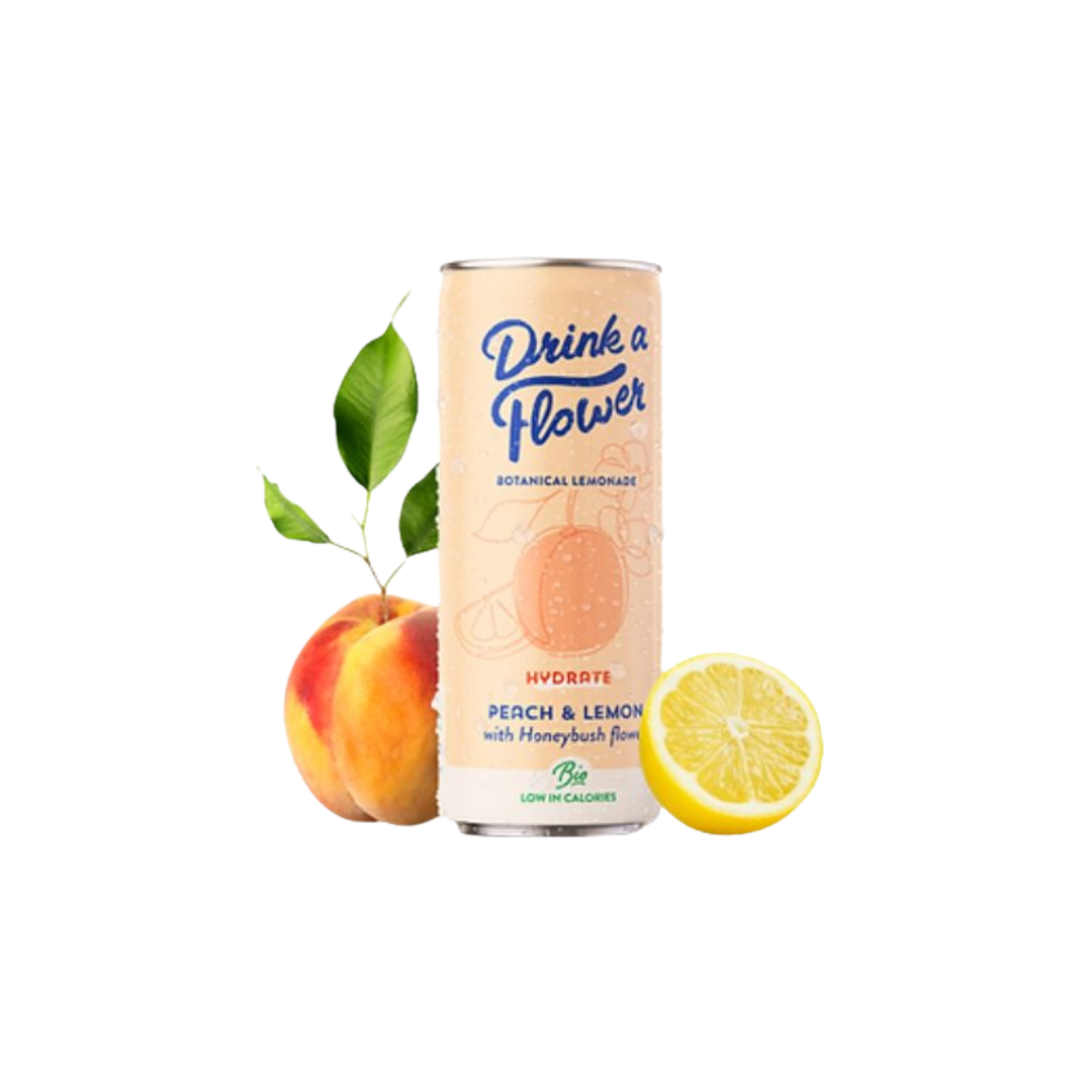 testes-10-Nova-para-prix-Maroc DRINK A FLOWER Botanical Lemonade Hydrate Peach and Lemon 25cl Boisson Naturelle Artisanale Hydratante Pêche Citron – Image 1