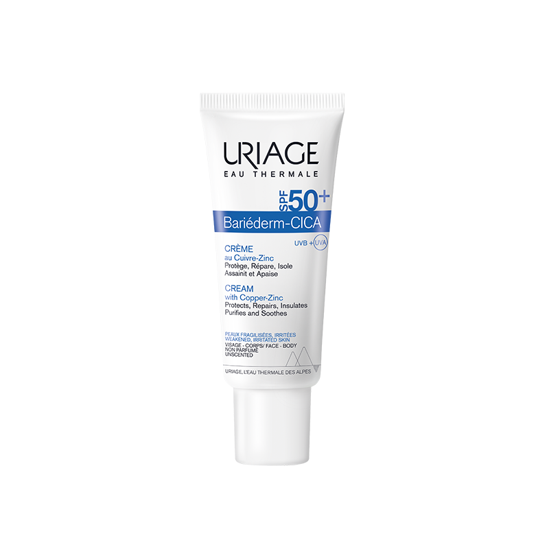 uriage-bariederm-cica-creme-spf-50-au-cuivre-zinc-40-ml Uriage Bariéderm-CICA Crème SPF 50+ au Cuivre Zinc 40 ml – Image 1