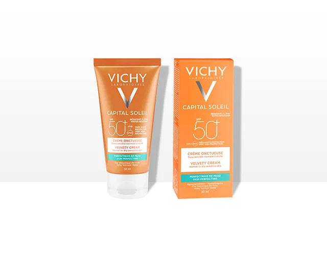 vichy-capital-soleil-creme-onctueuse-parapharmacie-maroc Vichy Capital Soleil Crème Onctueuse Perfectrice De Peau SPF 50+ 50ml – Image 1