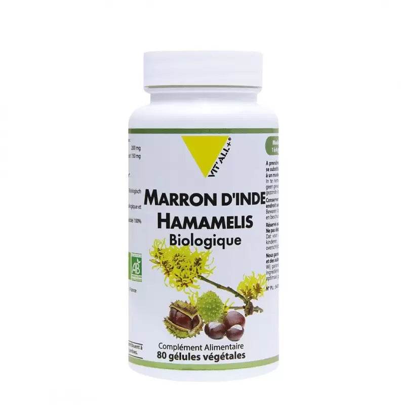 vit-all-marron-d-inde-hamamelis-bio-boite-80-gelules VITALL+ Marron D'inde & Hamamelis Bio Boite 80 Gélules – Image 1