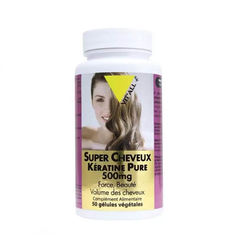 vit-all-super-cheveux-keratine-pure-500mg-boite-50-gelules VITALL+ Super Cheveux Kératine Pure 500mg Boite 50 Gélules – Image 1